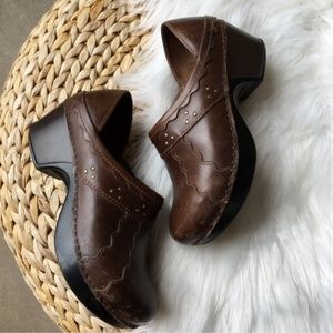 Dansko Brown Leather Professional Nursing Clogs